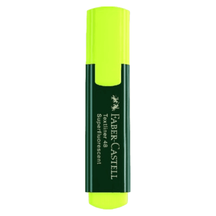 قلم تحديد فابر كاستل ذو رأس مشطوف أصفر TextLiner 48 1.2 إلى 5 مم.