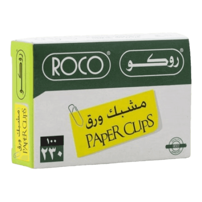 مجموعة مشابك ورق روكو الفضية 230 صغيرة جدًا 28 مم، مكونة من 100 قطعة.