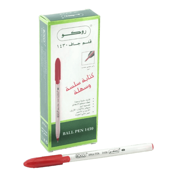 قلم روكو رولربول أحمر 1430 1 مم، مجموعة من 10 أقلام.